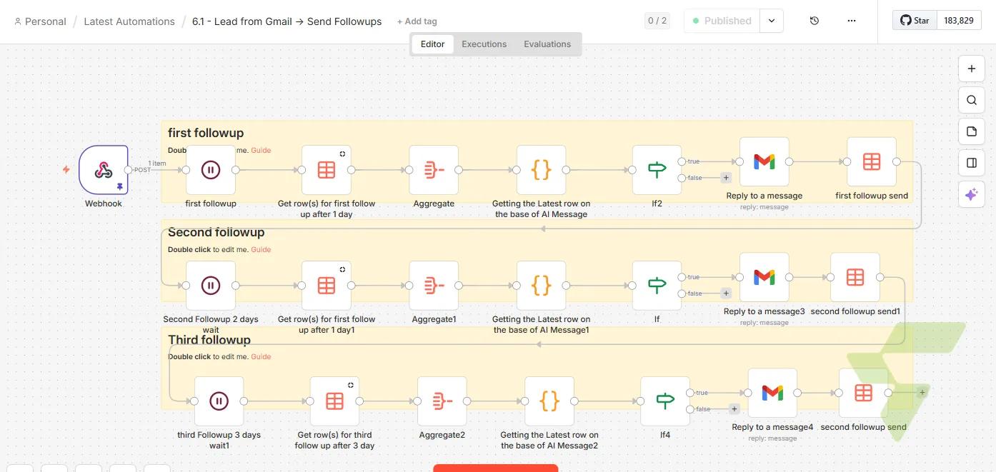 Lead from Gmail -> Send Followups — Capture