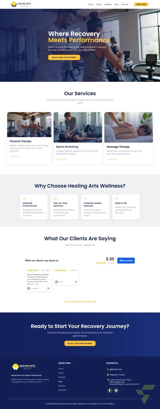 Healthcare Business Funnel: Full Website & Booking Funnel for Healing Arts Wellness — Healing Arts  Funnel
