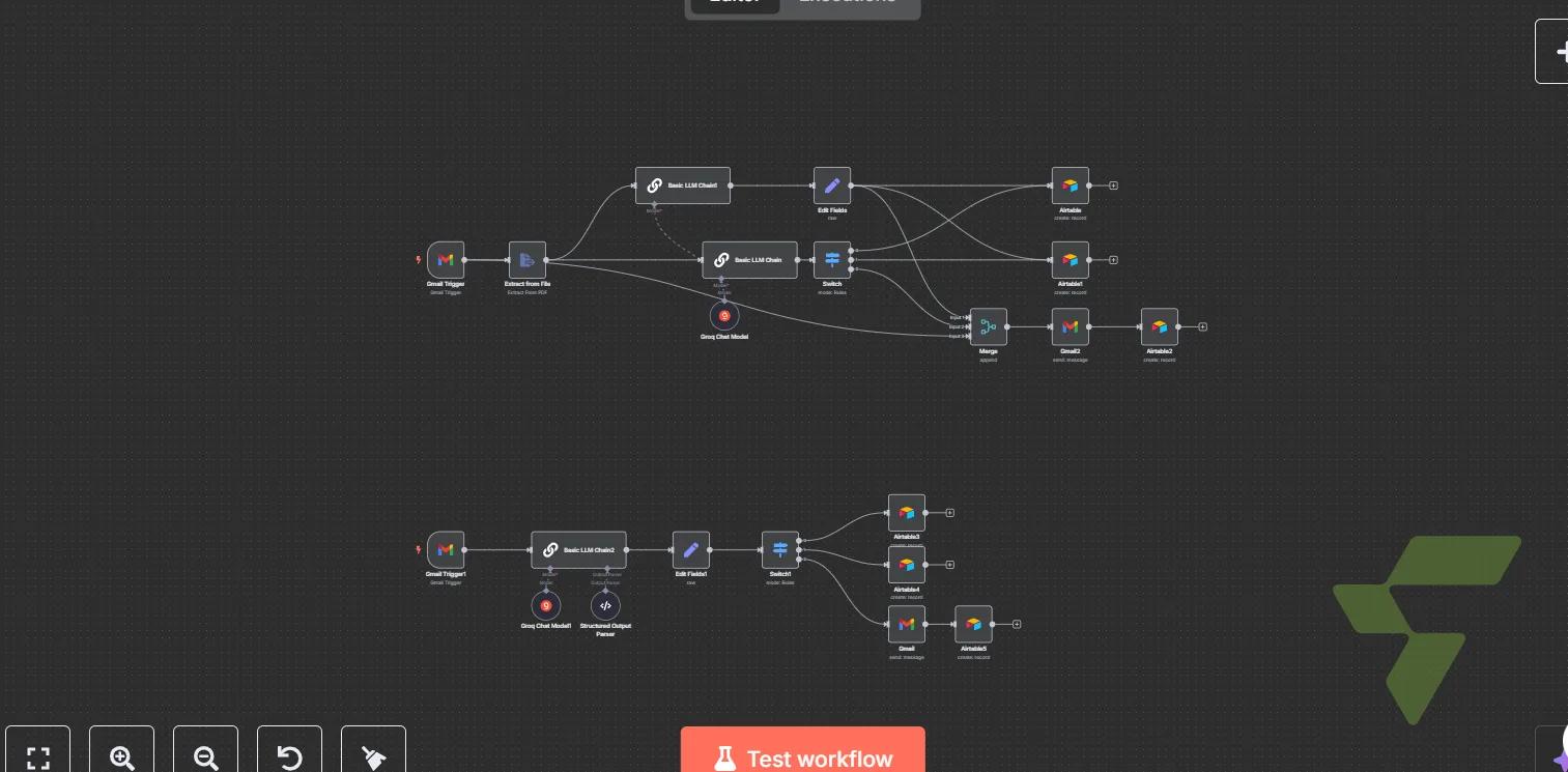 School Bid Intelligence System: Dual Gmail-Triggered PDF Processing → AI Bid Classification → Airtable Database & Notifications — WIP School Bids
