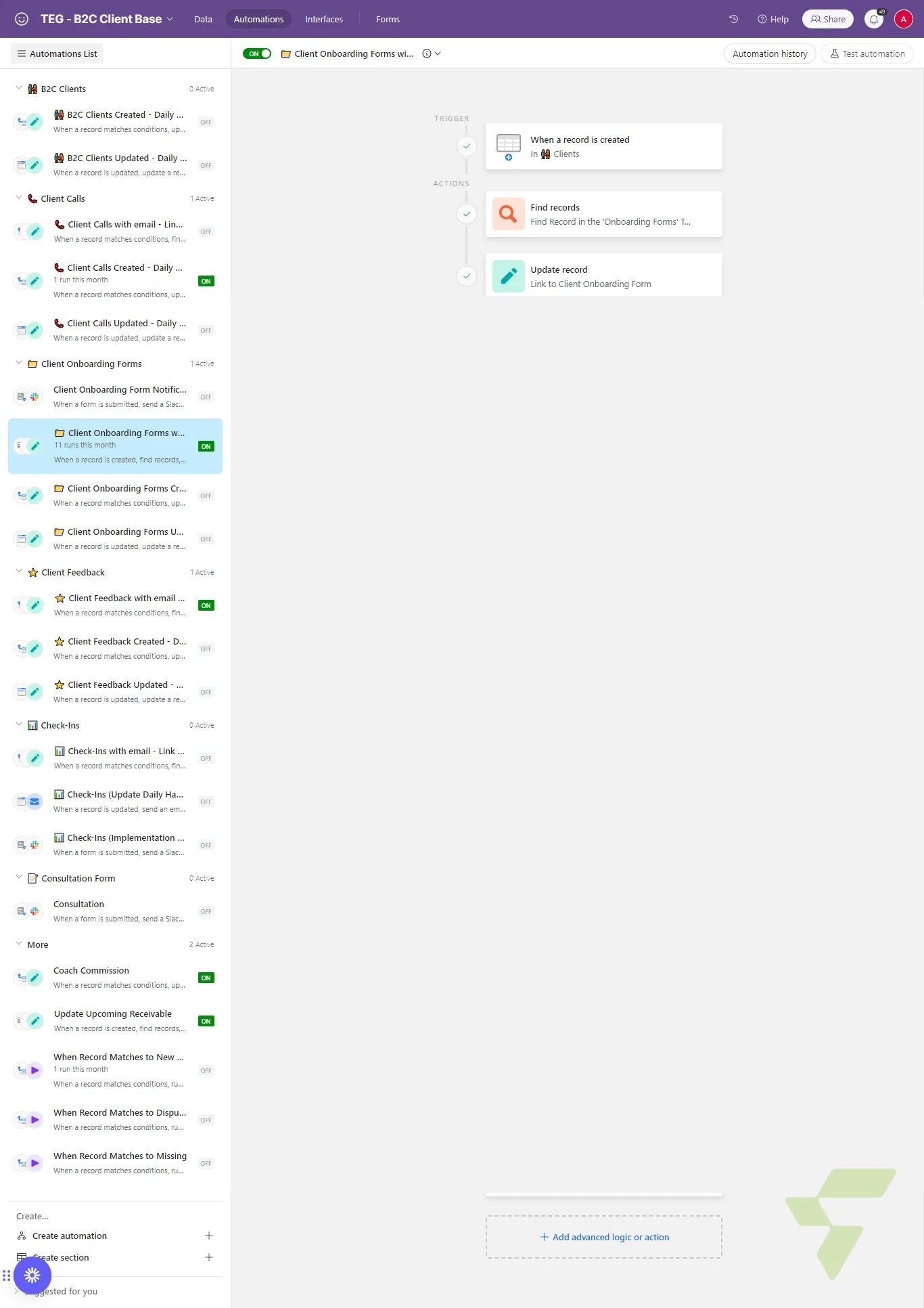 End-to-End Fitness CRM: Multi-Automation Backend for B2C Client Operations in Airtable — Airtable Automations