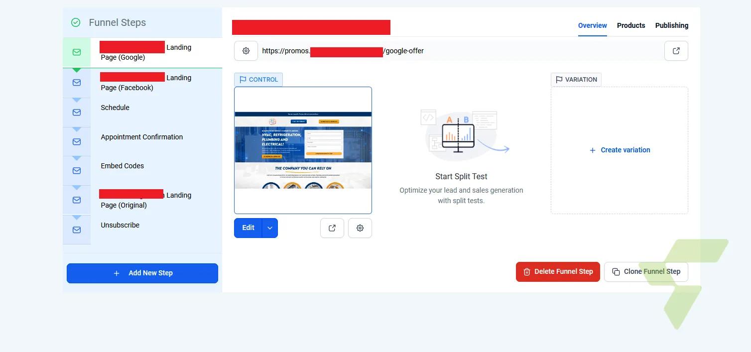 Multi-Source Lead Funnel: Google & Facebook Landing Pages with Full Booking Flow for HVAC Client — Converting Funnels